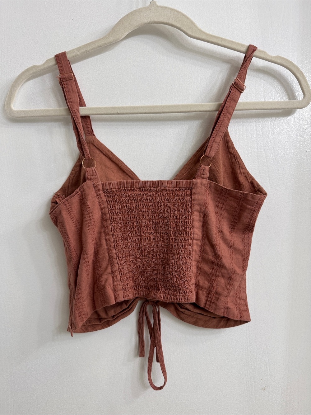 Gentle Fawn Rust Ruched Crop Cami - Picture 3 of 5